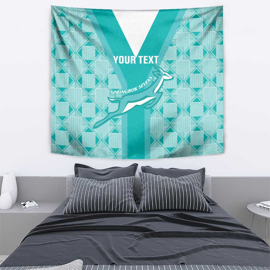 Custom South Africa Rugby Tapestry Go Champions Springboks - Teal Version