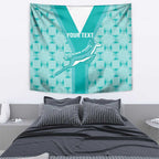 Custom South Africa Rugby Tapestry Go Champions Springboks - Teal Version