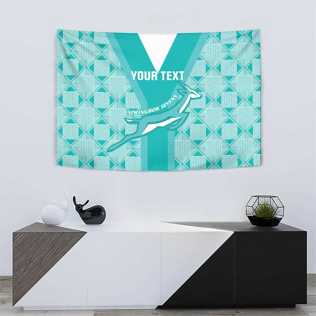 Custom South Africa Rugby Tapestry Go Champions Springboks - Teal Version