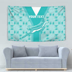 Custom South Africa Rugby Tapestry Go Champions Springboks - Teal Version