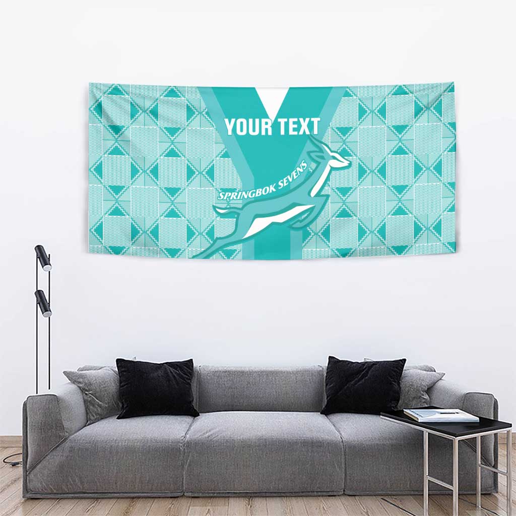 Custom South Africa Rugby Tapestry Go Champions Springboks - Teal Version