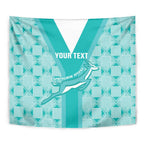 Custom South Africa Rugby Tapestry Go Champions Springboks - Teal Version