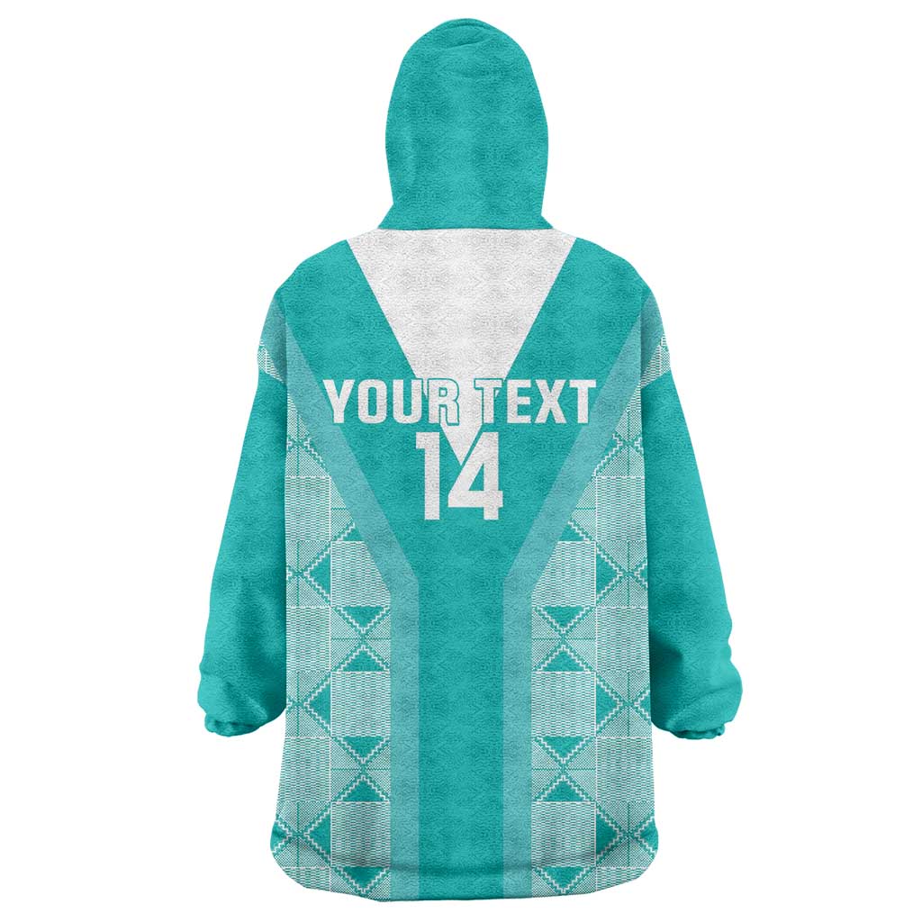 Custom South Africa Rugby Wearable Blanket Hoodie Go Champions Springboks - Teal Version