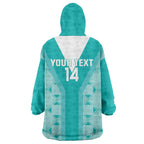 Custom South Africa Rugby Wearable Blanket Hoodie Go Champions Springboks - Teal Version