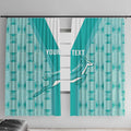 Custom South Africa Rugby Window Curtain Go Champions Springboks - Teal Version