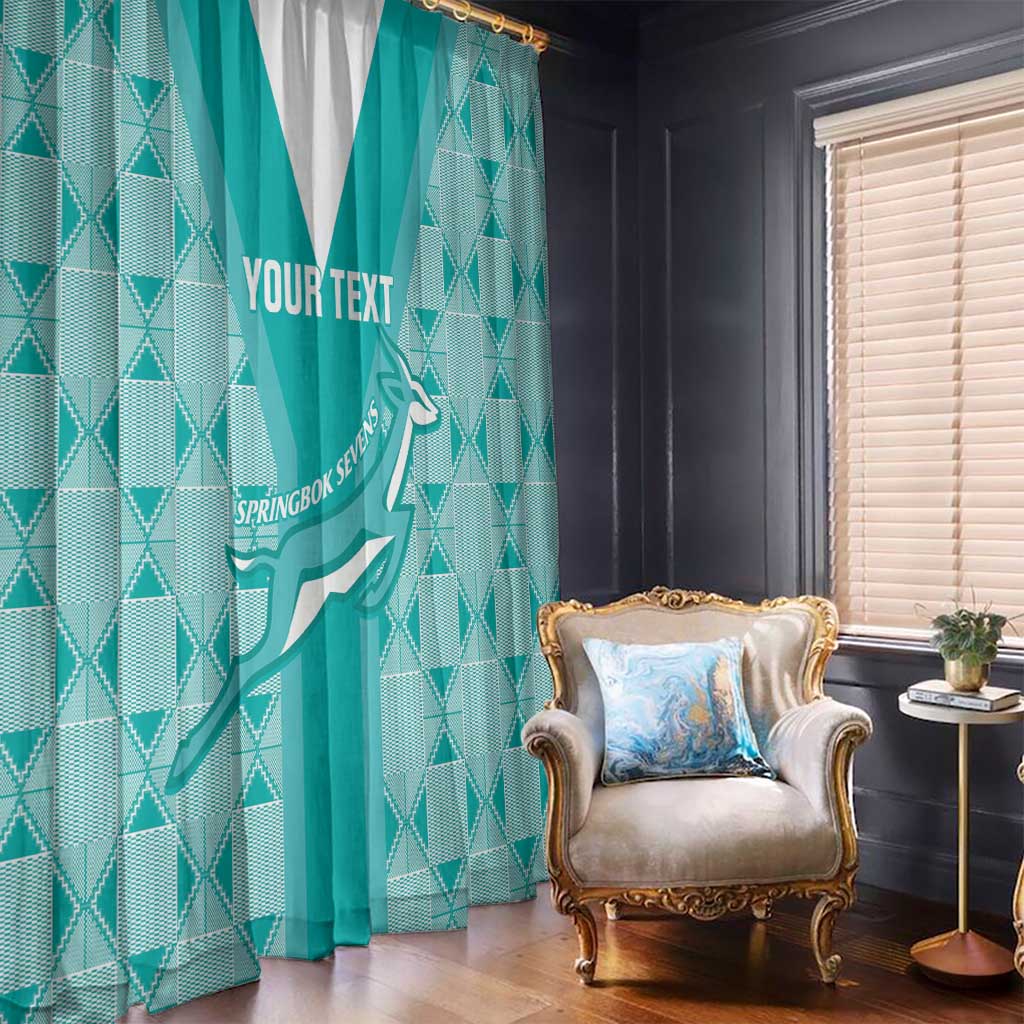 Custom South Africa Rugby Window Curtain Go Champions Springboks - Teal Version