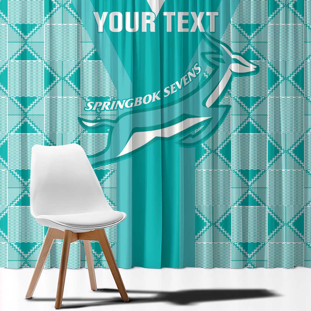 Custom South Africa Rugby Window Curtain Go Champions Springboks - Teal Version