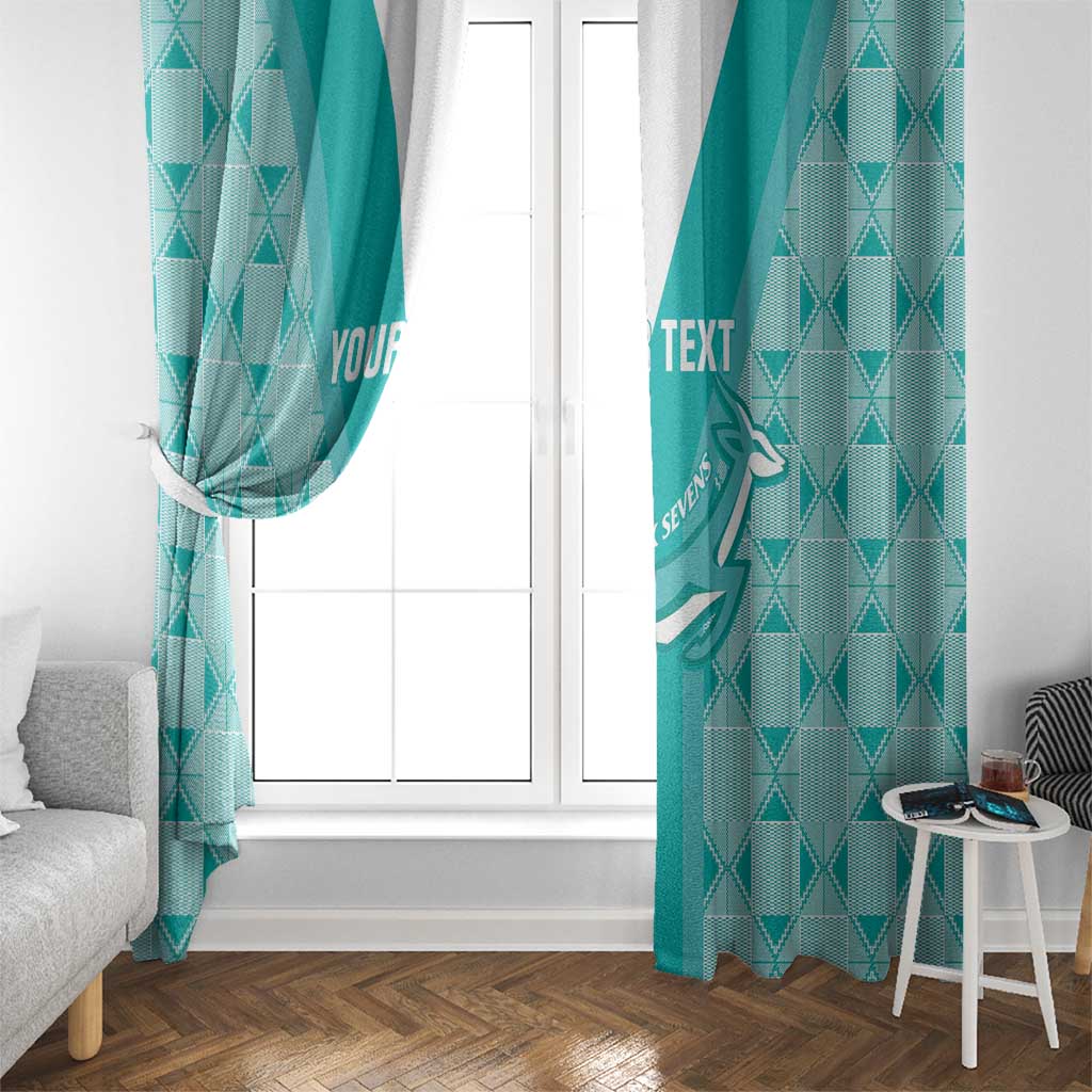 Custom South Africa Rugby Window Curtain Go Champions Springboks - Teal Version