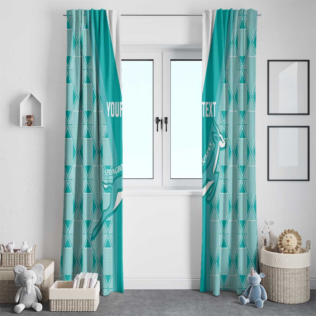 Custom South Africa Rugby Window Curtain Go Champions Springboks - Teal Version