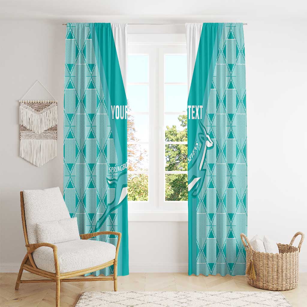 Custom South Africa Rugby Window Curtain Go Champions Springboks - Teal Version