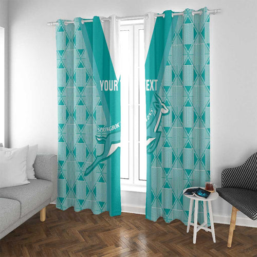 Custom South Africa Rugby Window Curtain Go Champions Springboks - Teal Version