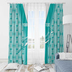 Custom South Africa Rugby Window Curtain Go Champions Springboks - Teal Version