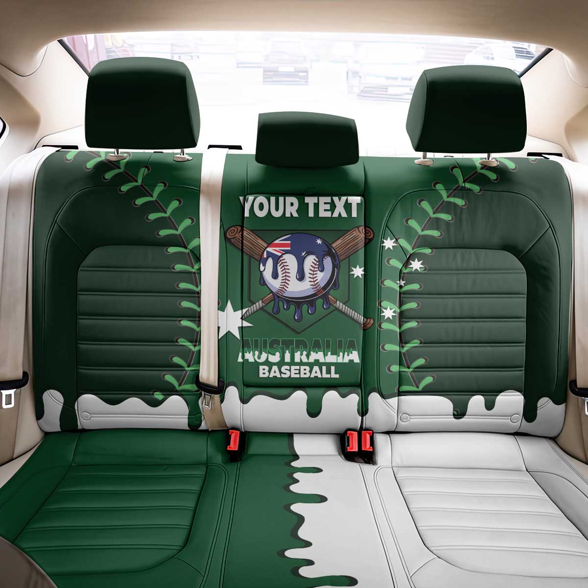 Australia 2026 Baseball Custom Back Car Seat Cover Go Aussie Drip Style