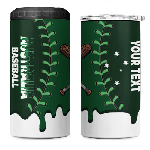 Australia 2026 Baseball Custom 4 in 1 Can Cooler Tumbler Go Aussie Drip Style