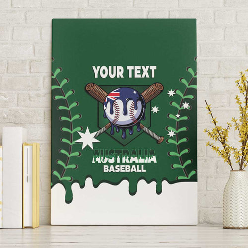 Australia 2026 Baseball Custom Canvas Wall Art Go Aussie Drip Style