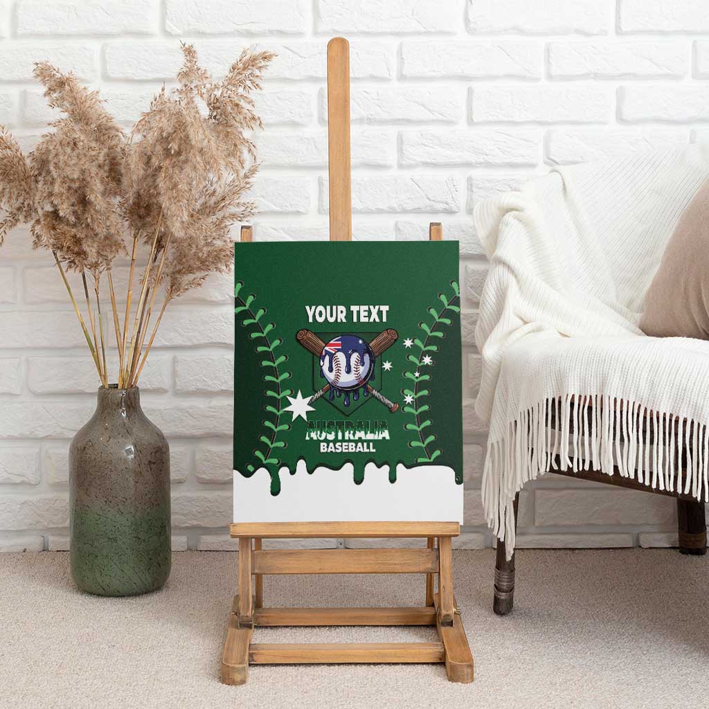 Australia 2026 Baseball Custom Canvas Wall Art Go Aussie Drip Style