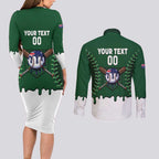 Australia 2026 Baseball Custom Couples Matching Long Sleeve Bodycon Dress and Long Sleeve Button Shirt Go Aussie Drip Style