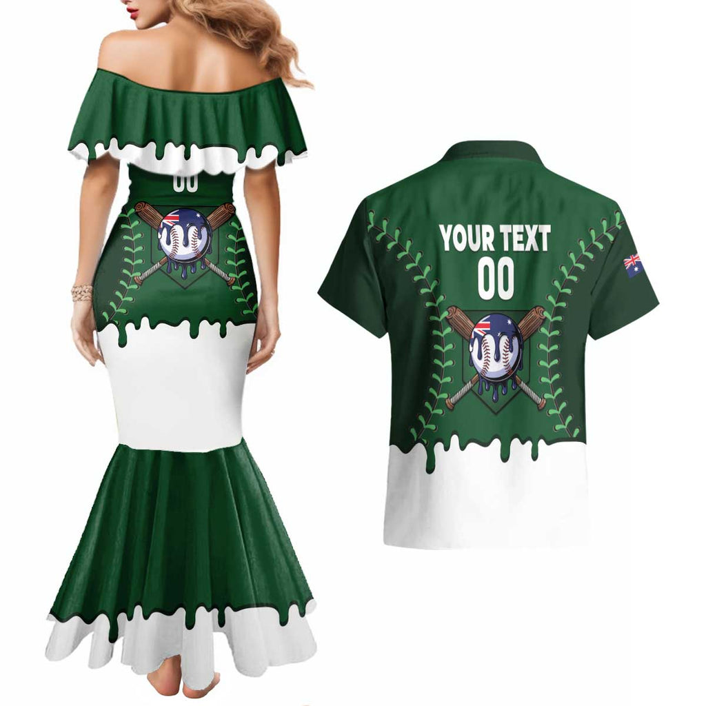 Australia 2026 Baseball Custom Couples Matching Mermaid Dress and Hawaiian Shirt Go Aussie Drip Style