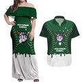 Australia 2026 Baseball Custom Couples Matching Off Shoulder Maxi Dress and Hawaiian Shirt Go Aussie Drip Style
