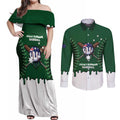 Australia 2026 Baseball Custom Couples Matching Off Shoulder Maxi Dress and Long Sleeve Button Shirt Go Aussie Drip Style