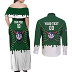 Australia 2026 Baseball Custom Couples Matching Off Shoulder Maxi Dress and Long Sleeve Button Shirt Go Aussie Drip Style