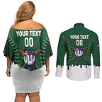 Australia 2026 Baseball Custom Couples Matching Off Shoulder Short Dress and Long Sleeve Button Shirt Go Aussie Drip Style