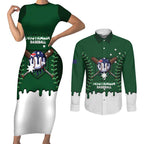 Australia 2026 Baseball Custom Couples Matching Short Sleeve Bodycon Dress and Long Sleeve Button Shirt Go Aussie Drip Style