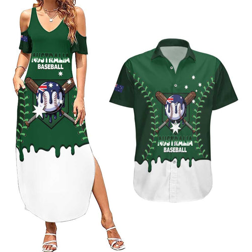 Australia 2026 Baseball Custom Couples Matching Summer Maxi Dress and Hawaiian Shirt Go Aussie Drip Style