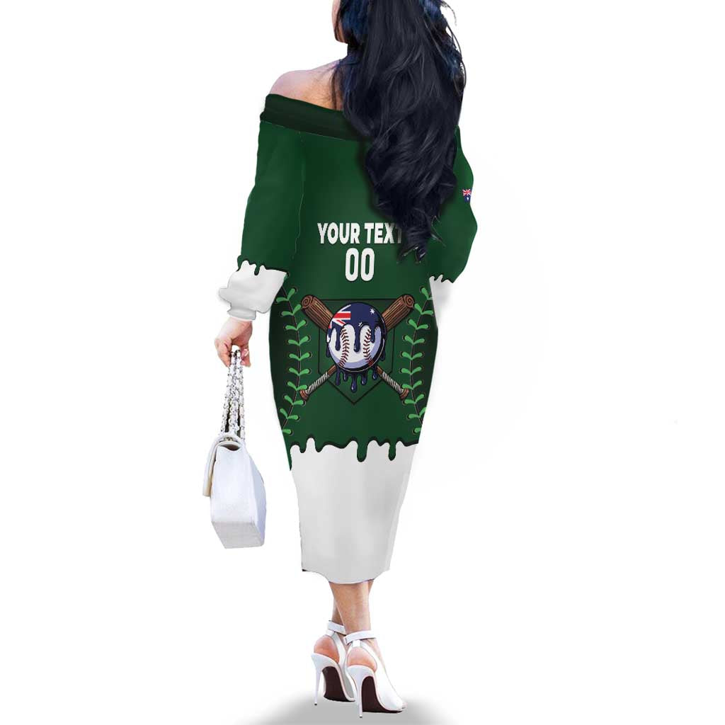 Australia 2026 Baseball Custom Family Matching Off The Shoulder Long Sleeve Dress and Hawaiian Shirt Go Aussie Drip Style