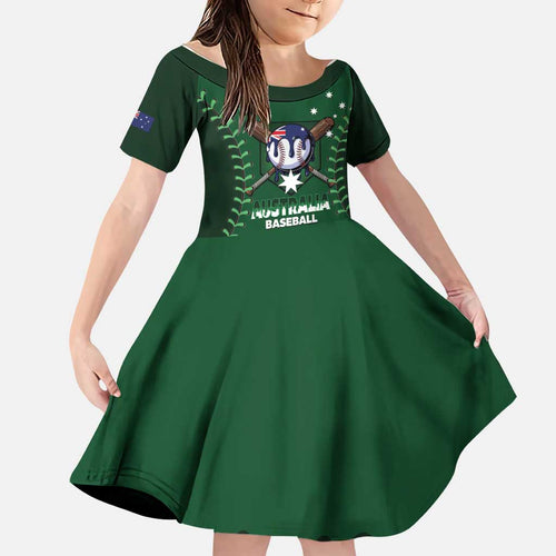Australia 2026 Baseball Custom Family Matching Off Shoulder Maxi Dress and Hawaiian Shirt Go Aussie Drip Style