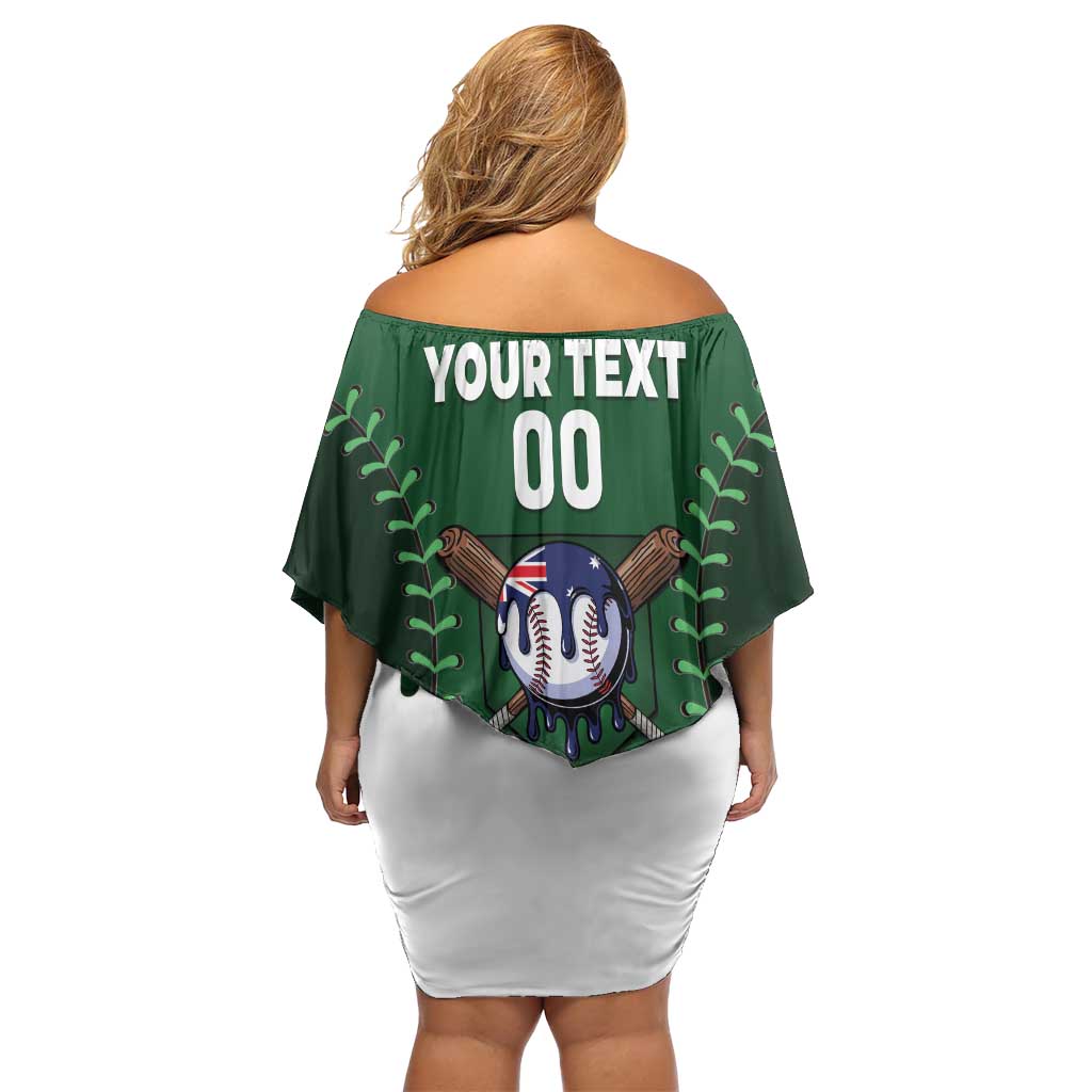 Australia 2026 Baseball Custom Family Matching Off Shoulder Short Dress and Hawaiian Shirt Go Aussie Drip Style