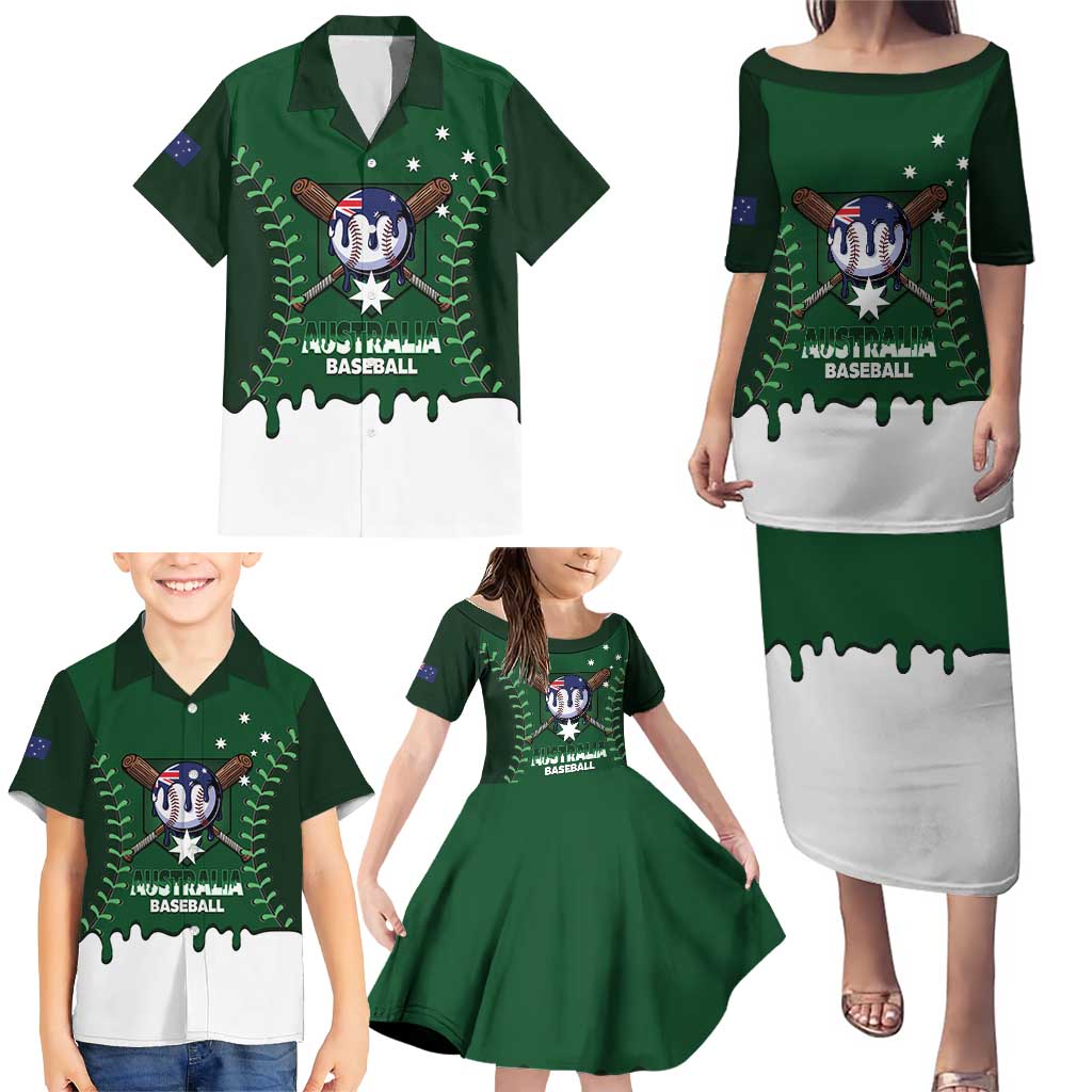 Australia 2026 Baseball Custom Family Matching Puletasi and Hawaiian Shirt Go Aussie Drip Style