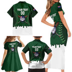 Australia 2026 Baseball Custom Family Matching Short Sleeve Bodycon Dress and Hawaiian Shirt Go Aussie Drip Style
