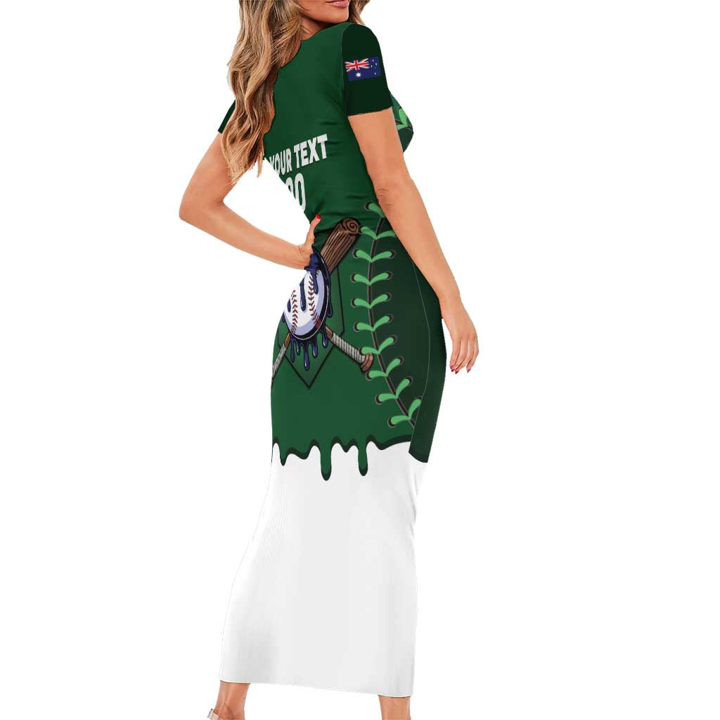 Australia 2026 Baseball Custom Family Matching Short Sleeve Bodycon Dress and Hawaiian Shirt Go Aussie Drip Style