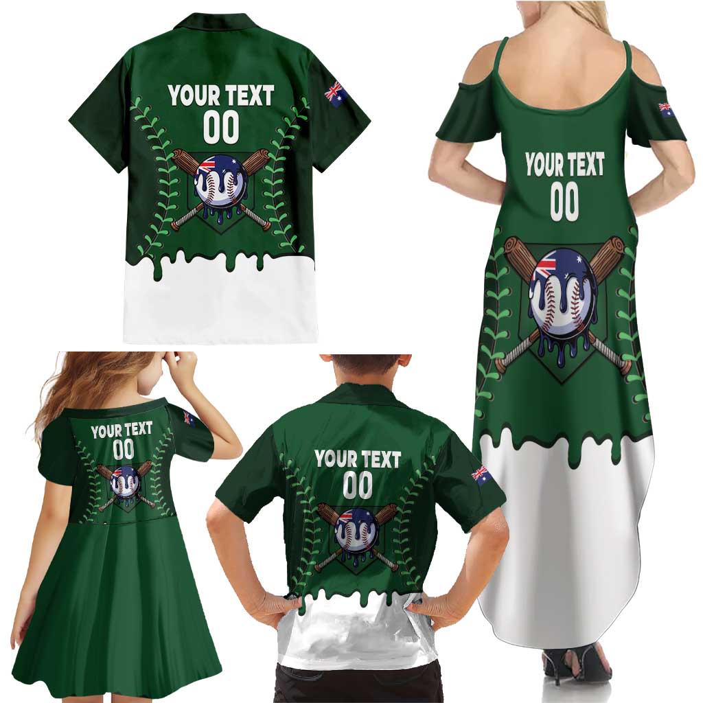 Australia 2026 Baseball Custom Family Matching Summer Maxi Dress and Hawaiian Shirt Go Aussie Drip Style