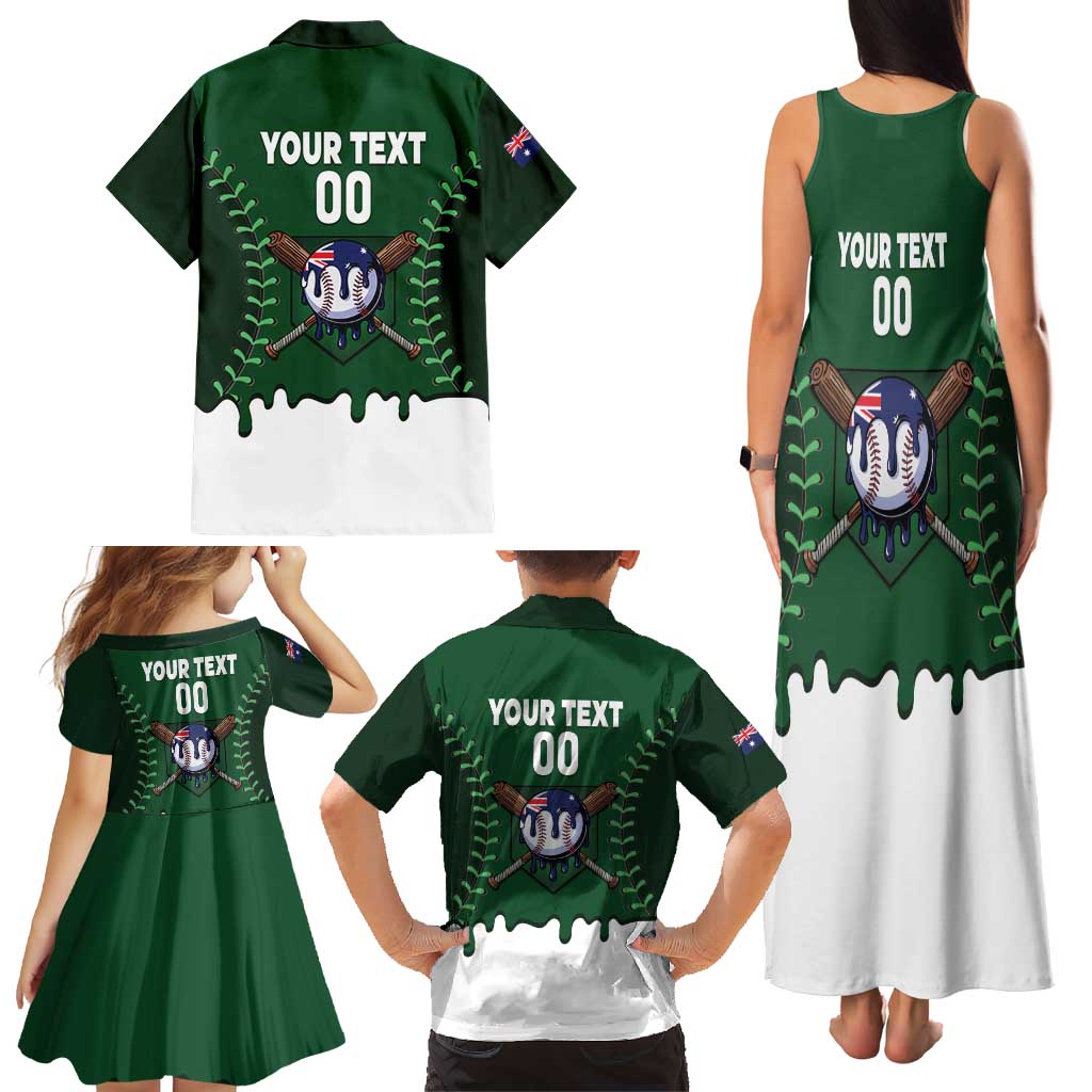 Australia 2026 Baseball Custom Family Matching Tank Maxi Dress and Hawaiian Shirt Go Aussie Drip Style