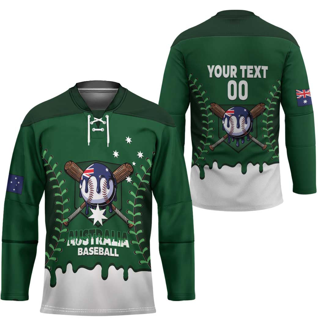Australia 2026 Baseball Custom Hockey Jersey Go Aussie Drip Style