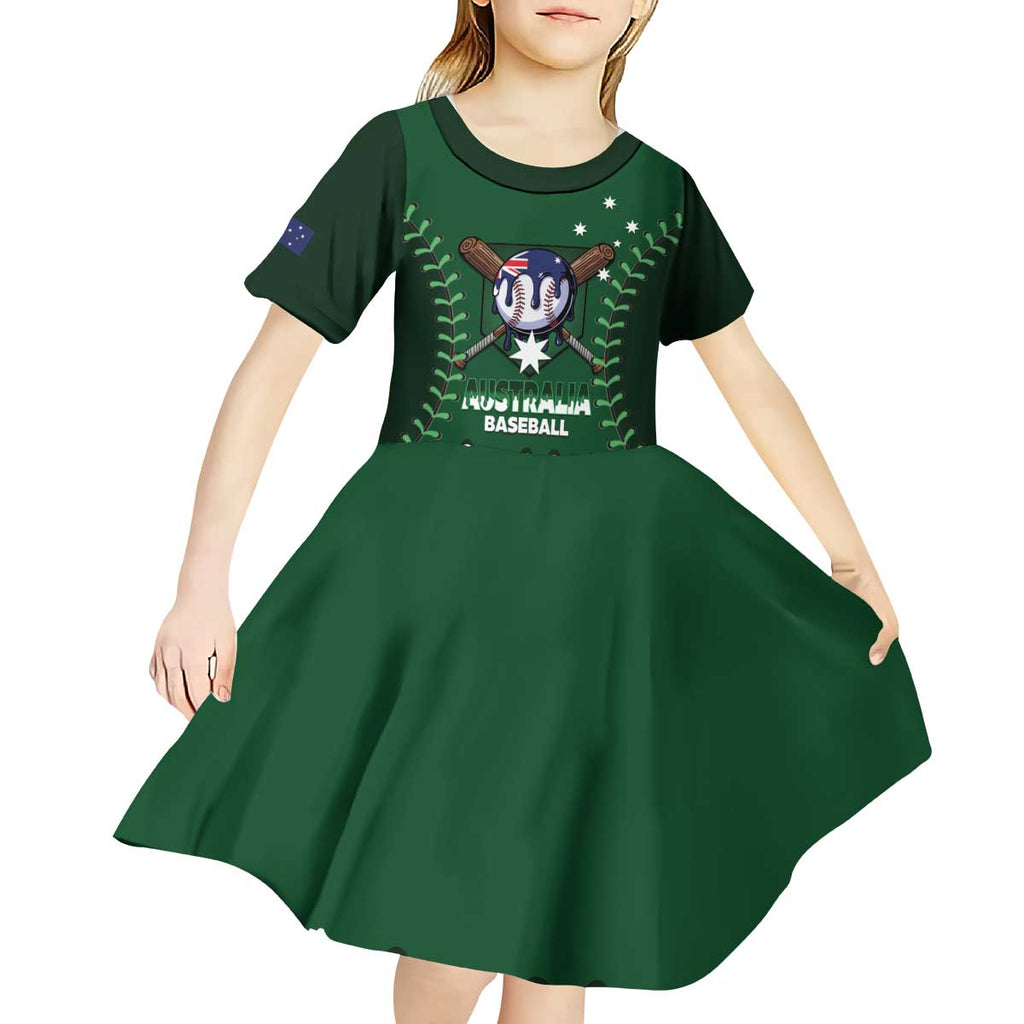 Australia 2026 Baseball Custom Kid Short Sleeve Dress Go Aussie Drip Style