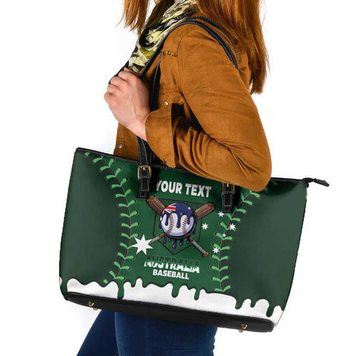 Australia 2026 Baseball Custom Leather Tote Bag Go Aussie Drip Style