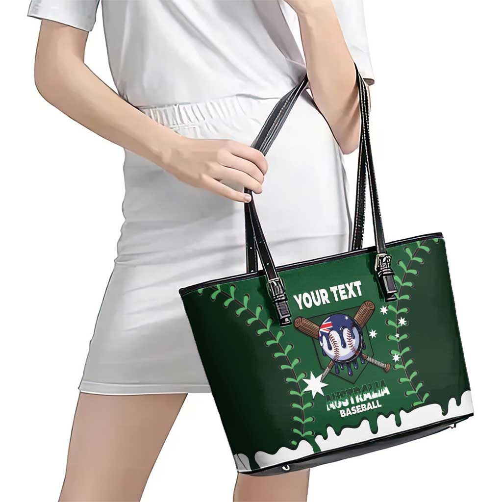 Australia 2026 Baseball Custom Leather Tote Bag Go Aussie Drip Style
