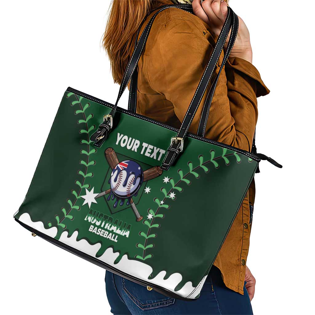 Australia 2026 Baseball Custom Leather Tote Bag Go Aussie Drip Style
