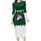 Australia 2026 Baseball Custom Long Sleeve Bodycon Dress Go Aussie Drip Style