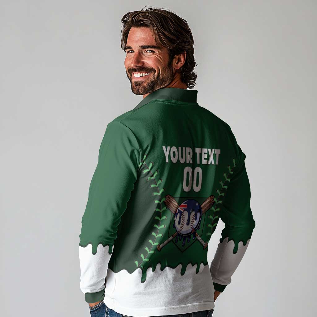 Australia 2026 Baseball Custom Long Sleeve Polo Shirt Go Aussie Drip Style