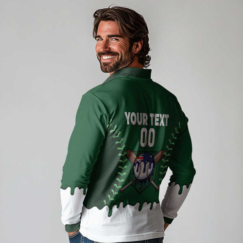 Australia 2026 Baseball Custom Long Sleeve Polo Shirt Go Aussie Drip Style
