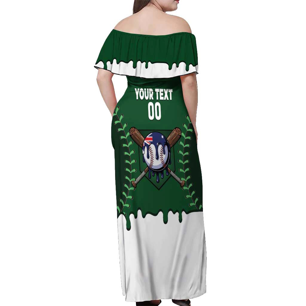 Australia 2026 Baseball Custom Off Shoulder Maxi Dress Go Aussie Drip Style