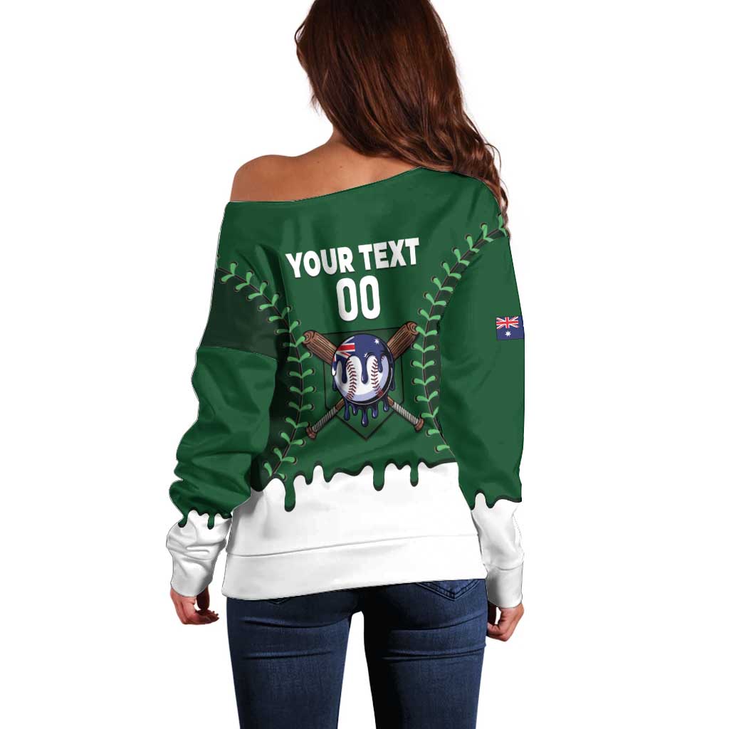 Australia 2026 Baseball Custom Off Shoulder Sweater Go Aussie Drip Style