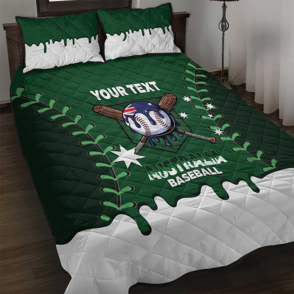 Australia 2026 Baseball Custom Quilt Bed Set Go Aussie Drip Style