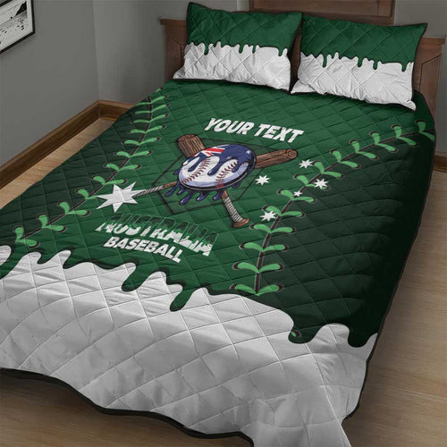 Australia 2026 Baseball Custom Quilt Bed Set Go Aussie Drip Style