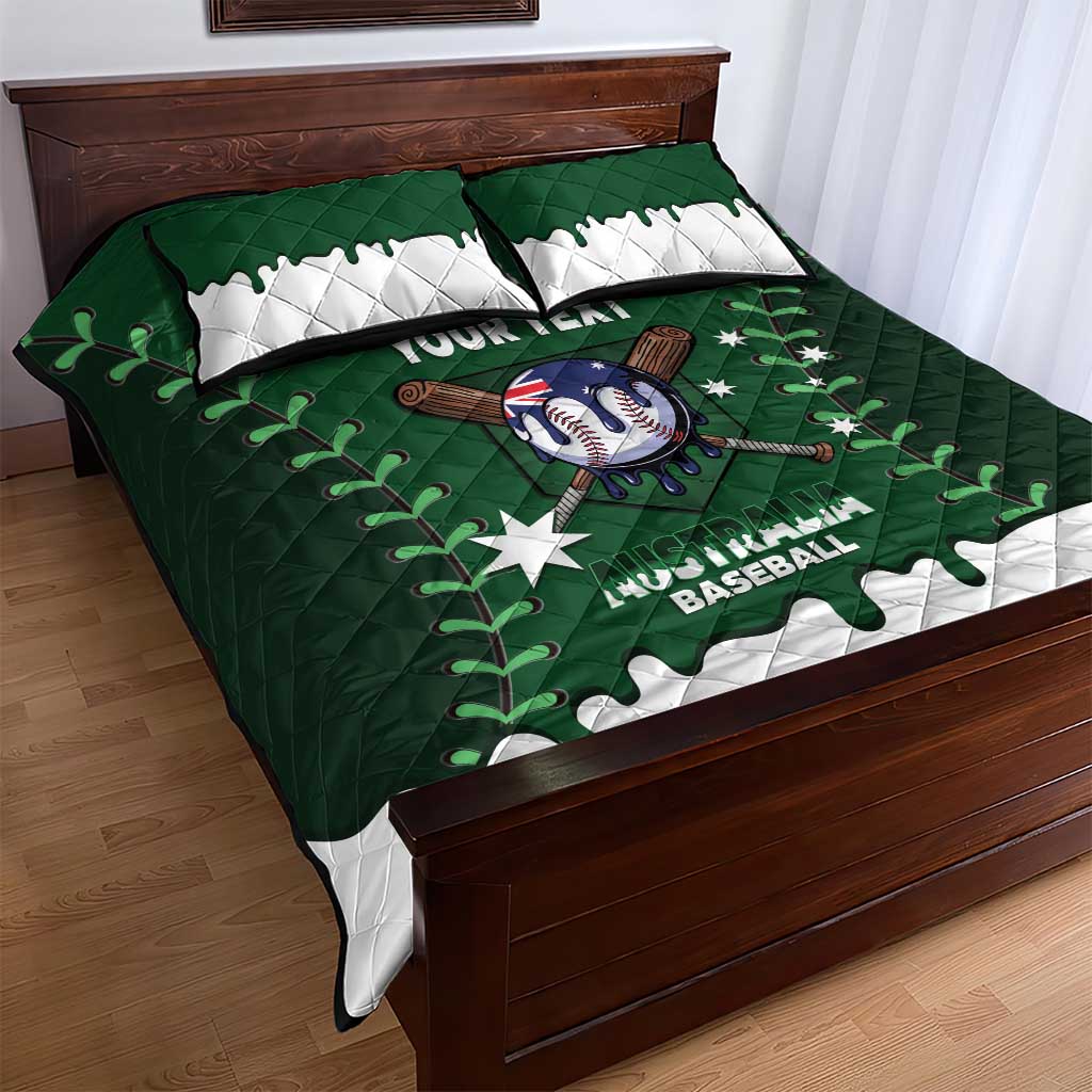 Australia 2026 Baseball Custom Quilt Bed Set Go Aussie Drip Style