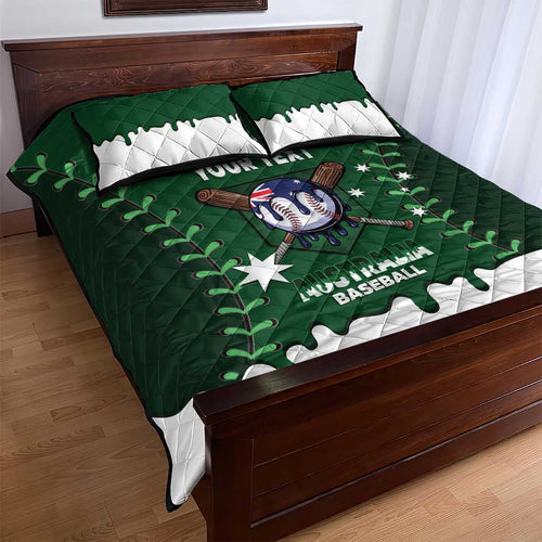Australia 2026 Baseball Custom Quilt Bed Set Go Aussie Drip Style
